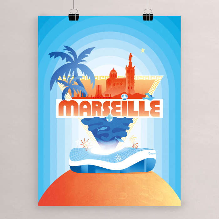 Affiche officielle OM - Tarot Marseillais
